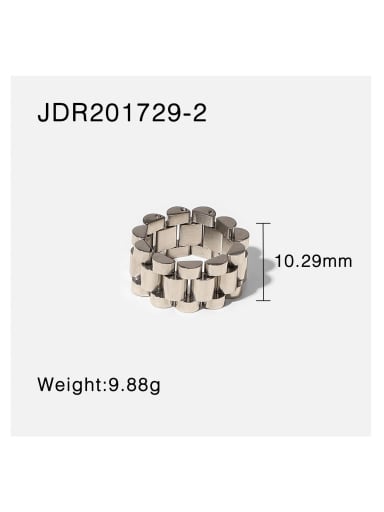 JDR201729 2 Stainless steel Geometric Trend Band Ring