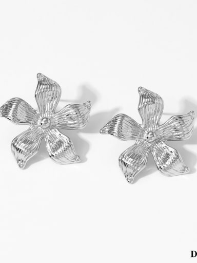 Steel flower earrings D2838 Stainless steel Flower Trend Stud Earring