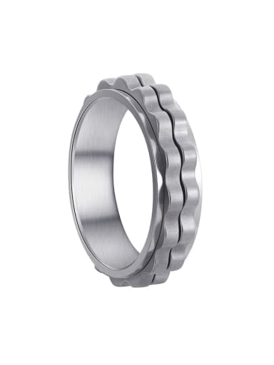 Steel  Steel  Teeth Titanium Steel Irregular Hip Hop Rotatable Gear Shape Men's Ring