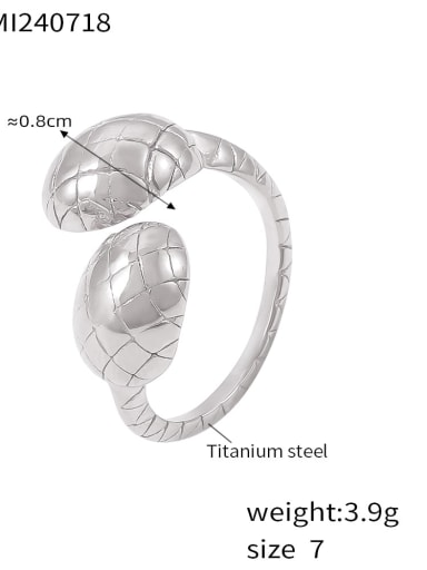 A877 Steel Ring Titanium Steel Geometric Trend Band Ring