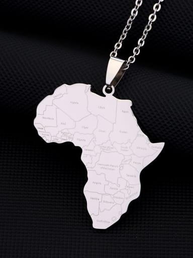 Steel O-shaped chain Titanium Steel Medallion Ethnic  Africa Nigeria Ghana Somalia Necklace