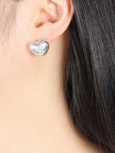 F272 Small Steel Color Earrings Titanium Steel Geometric Trend Stud Earring