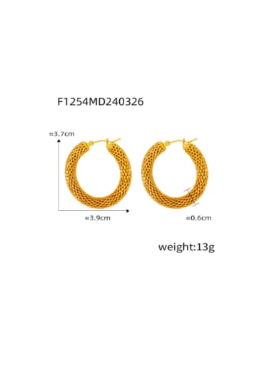 F1254 Gold Earrings Titanium Steel Geometric Hip Hop Huggie Earring