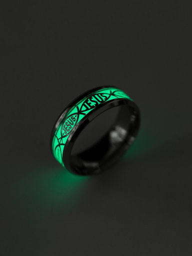 custom Stainless steel Hip Hop Halloween Noctilucent  Men's Ring