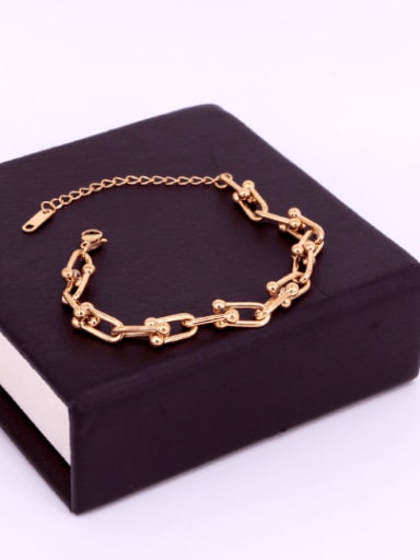 gold Titanium Steel Irregular Minimalist Link Bracelet