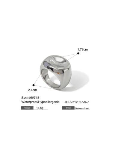 Stainless steel Geometric Hip Hop Band Ring