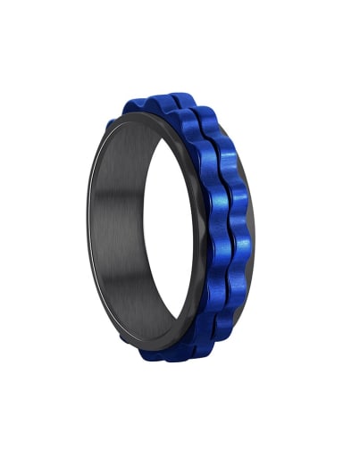 Titanium Steel Irregular Hip Hop Rotatable Gear Shape Men's Ring