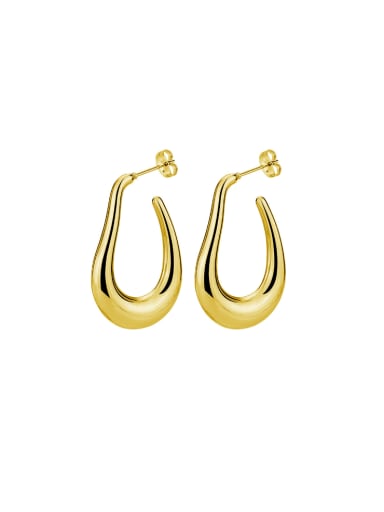 Gold Stainless steel Geometric Minimalist Huggie Earring