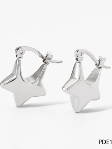 Steel color PDE1621 Stainless steel Pentagram Trend Stud Earring