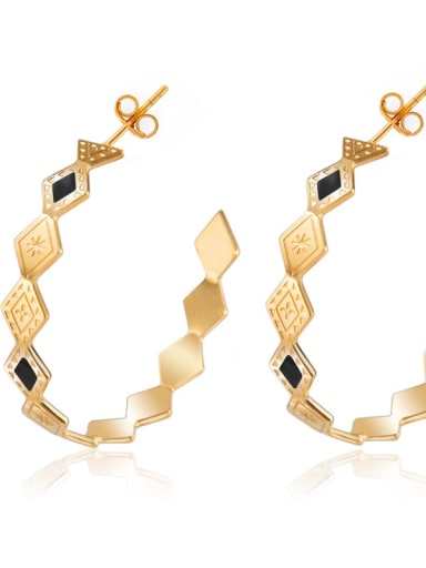 gold Personalized Diamond Fashion geometric ear ring