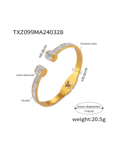 Z099 Gold Bracelet Titanium Steel Cubic Zirconia Hip Hop Heart  Bracelet and Necklace Set
