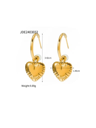 JDE2403032 Stainless steel Heart Hip Hop Hook Earring