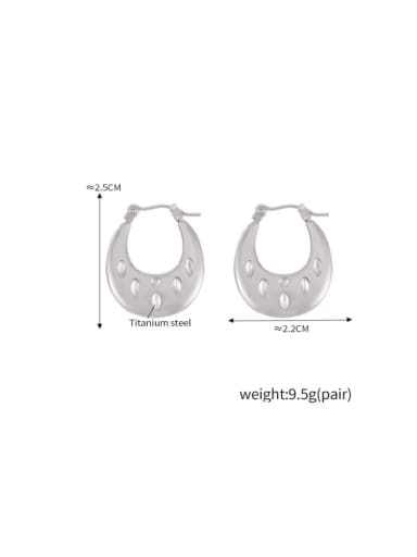 F1529 Steel Earrings Titanium Steel Geometric Hip Hop Huggie Earring