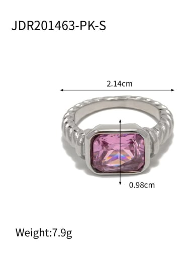 JDR201463 PK S Stainless steel Cubic Zirconia Geometric Trend Band Ring