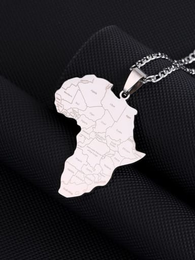 Titanium Steel Medallion Ethnic  Africa Nigeria Ghana Somalia Necklace