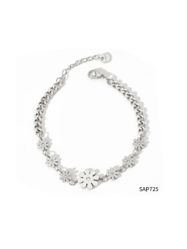 Stainless steel Flower Minimalist Link Bracelet