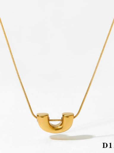 Golden necklace D1194 Stainless steel Geometric Trend Necklace