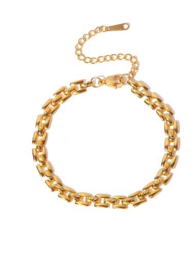 Bracelet gold Trend Geometric Titanium Steel Bracelet and Necklace Set
