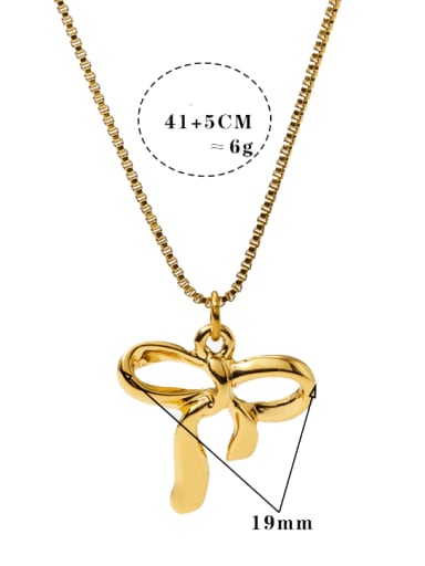 Golden Necklace KDD1804 Stainless steel Vintage Bowknot Earring and Necklace Set