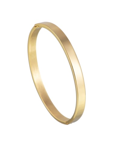 Golden 6MM Stainless steel Geometric Trend Band Bangle