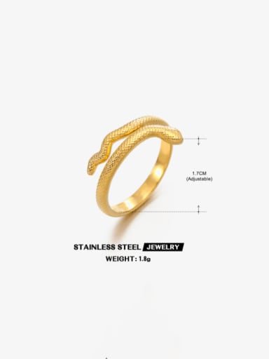 Golden Ring Stainless steel Snake Hip Hop Band Ring