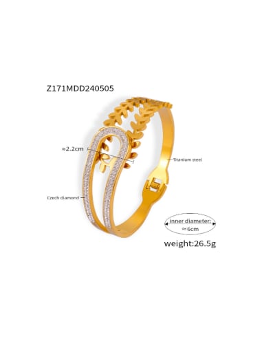 Titanium Steel Cubic Zirconia Irregular Hip Hop Band Bangle