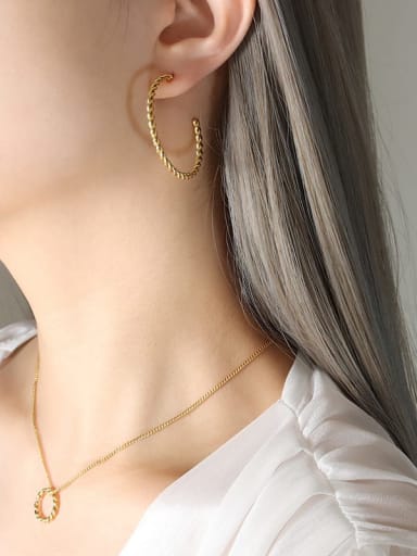 F304 gold large earrings Trend Geometric Titanium Steel