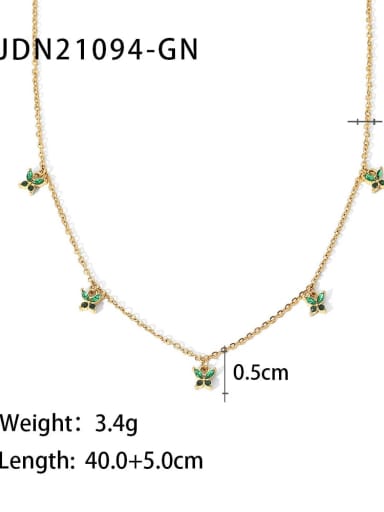 JDN21094 GN Stainless steel Cubic Zirconia Geometric Dainty Necklace