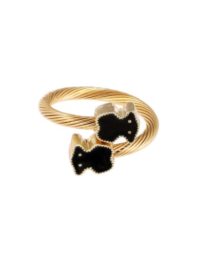 Golden Cross Bear Ring Stainless steel Hip Hop Bear Ring Earring And Bracelet Set
