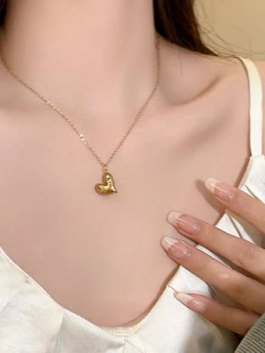Colorful Diamond Love Necklace Gold Titanium Steel Cubic Zirconia Heart Dainty Necklace