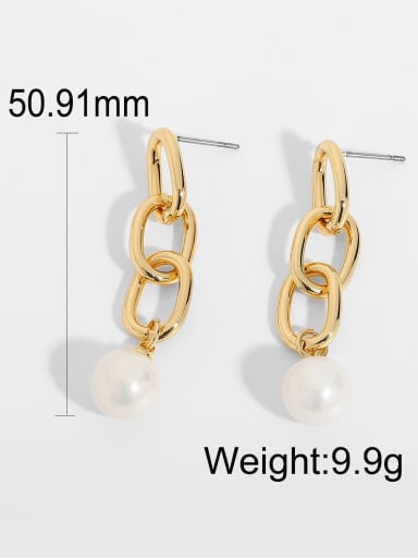Stainless steel Shell beads Pearl Trend Drop Earring