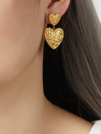 F1200 Gold Earrings Titanium Steel Pentagram Trend Stud Earring