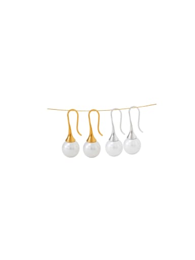 custom Stainless steel Imitation Pearl Geometric Trend Hook Earring