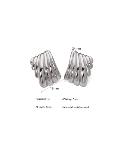 SE010111 S Titanium Steel Geometric Hip Hop Stud Earring