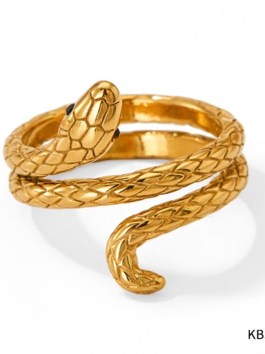 KBJ234 Gold Stainless steel Snake Trend Band Ring