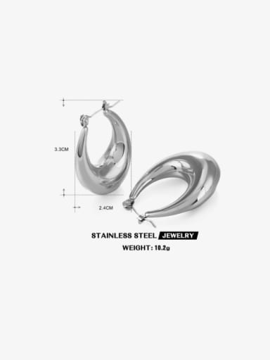 Elliptical Earrings Steel Stainless steel Geometric Hip Hop Huggie Earring