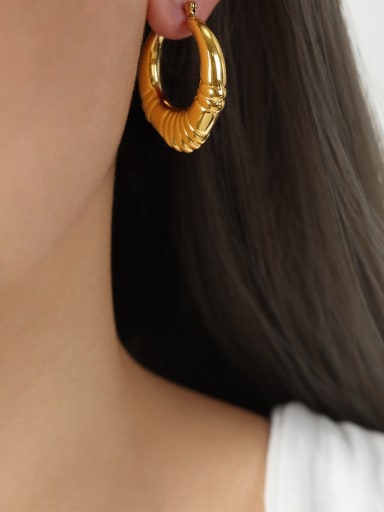 F1027 Gold Earrings Titanium Steel Geometric Trend Stud Earring