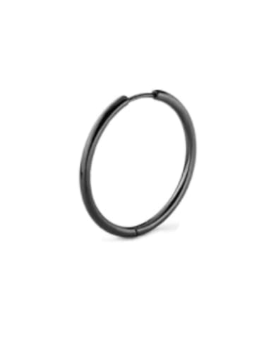 Black 2.5*30mm (Single Only One) Titanium Steel Round Minimalist Single Earring