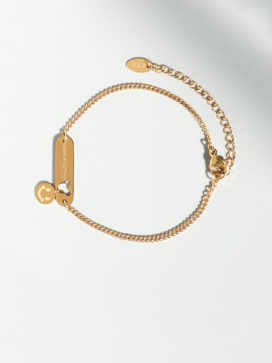 Gold bracelet 15 cm Titanium 316L Stainless Steel Mouse Minimalist Link Bracelet with e-coated waterproof