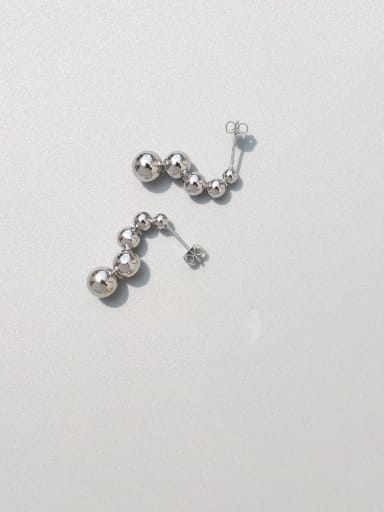 Titanium 316L Stainless Steel Bead Tassel Minimalist Drop Earring with e-coated waterproof