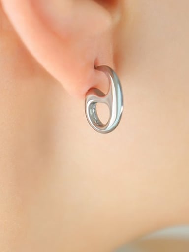 F707 steel color earrings Titanium Steel Geometric Vintage Stud Earring