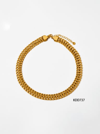 Gold KDD737 Necklace Stainless steelHip Hop Wheatear  Bracelet and Necklace Set