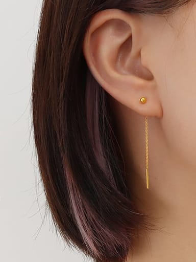 5cm ear line pair Titanium Steel Tassel Minimalist Threader Earring