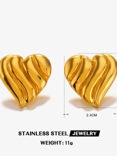 Love Earrings Gold Stainless steel Geometric Trend Stud Earring
