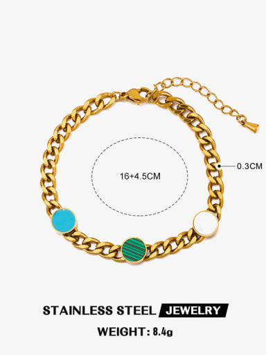 Round Bracelet Stainless steel Enamel Heart Minimalist Bracelet