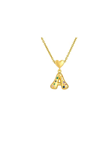 Stainless steel Cubic Zirconia Letter Trend Initials Necklace