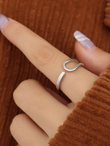 A302 steel open ring Titanium Steel Geometric Minimalist Band Ring