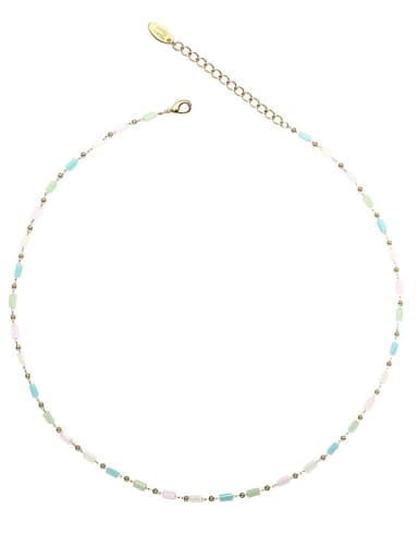 Style 2 Necklace Brass Glass beads  Minimalist Irregular Bracelet and Necklace Set