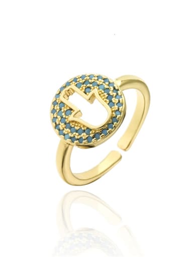 10907 Brass Rhinestone Hand Of Gold Vintage Band Ring
