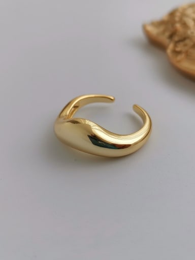 Copper Minimalist Smooth Irregular Free Size Midi Fashion Ring